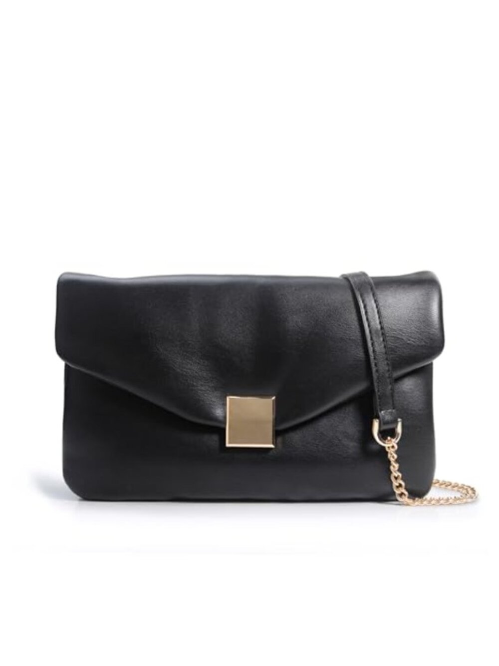 Puffer Envelope Clutch Vegan Leather Chain Shoulder Bag Party Purse